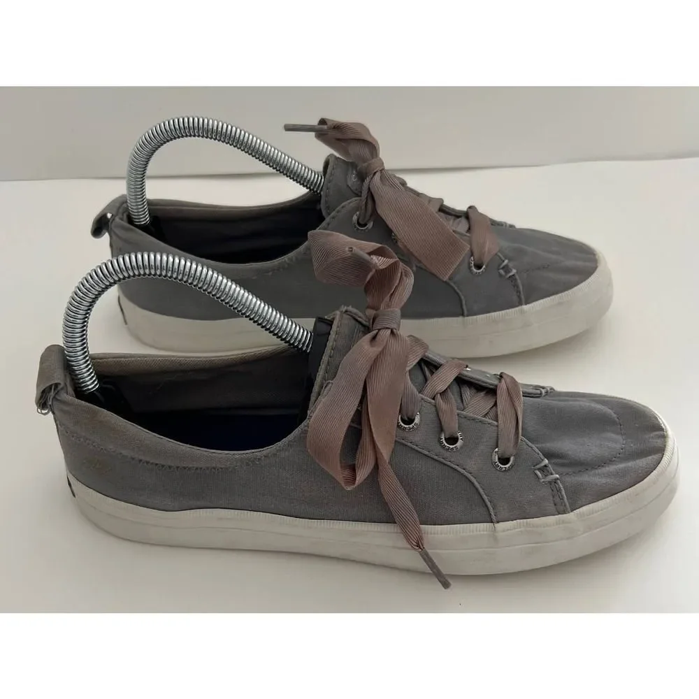 Sperry Top Sider‎ Ribbon Laced Boat Sneakers Gray Women's 8.5